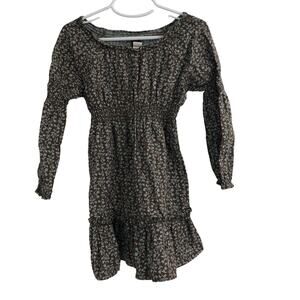 Tea Collection Toddler Brown Dress Blue Floral Size 3T